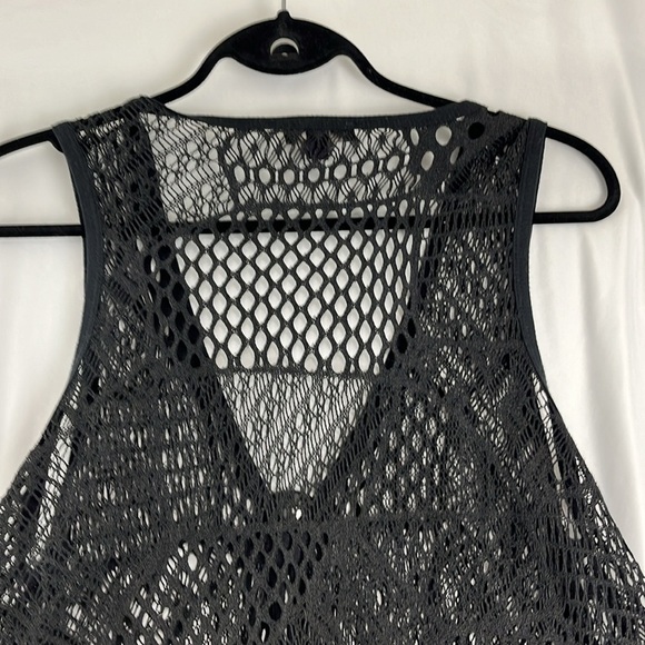 Lily Long-Length Crochet Knit Black Witchy Web Vest - Picture 10 of 10